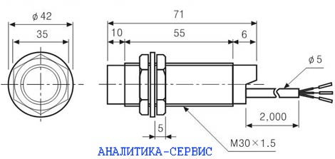 Датчик CR30-15DP 
Датчик уровня, датчик подпора, датчик схода ленты