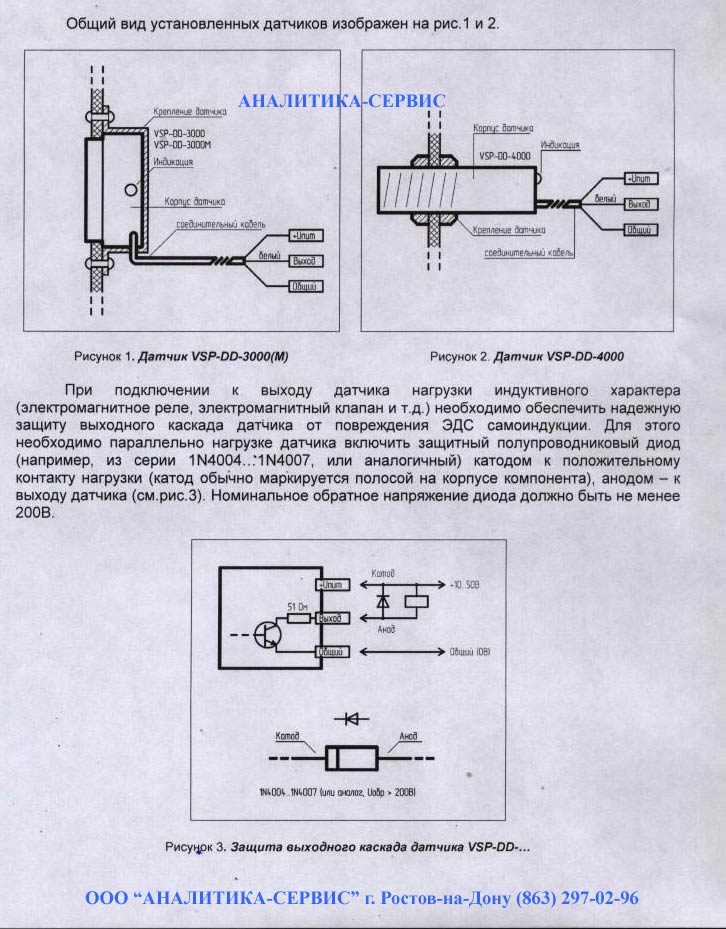 Рекомендации по использованию датчика VSP-DD-4000