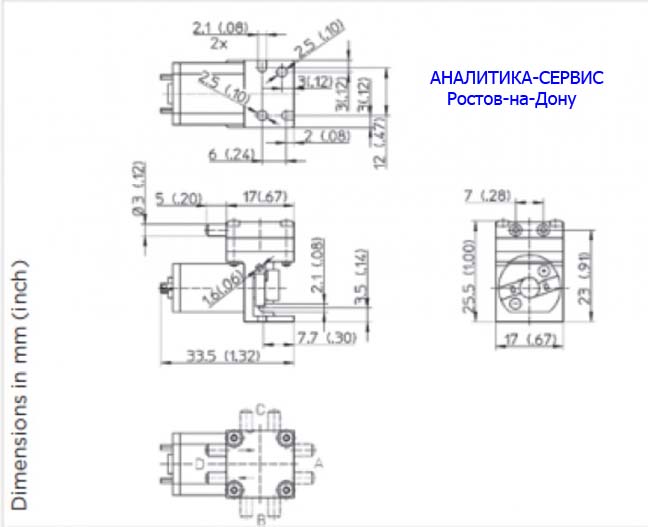 размеры компрессора THOMAS 20020147