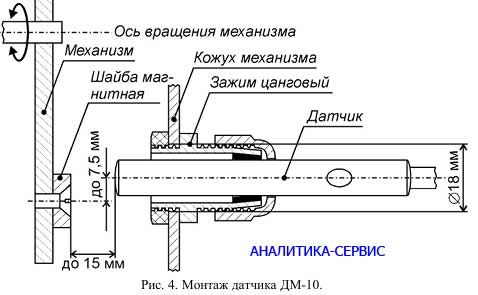 Схема монтажа датчика ДМ-10